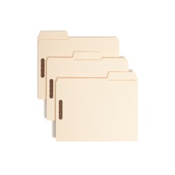 Smead SuperTab Manila Fastener Folders, Letter Size, Box Of 50