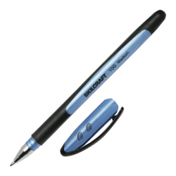 AbilityOne SKILCRAFT 100 Rubberized Stick Pens, Medium Point, 0.7 mm, Blue Barrel, Blue Ink, Pack Of 12