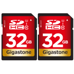 Dane-Elec Gigastone Class 10 UHS-I U1 SDHC Cards, 32GB, Pack Of 2 Cards