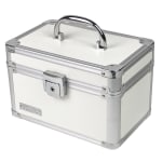 IdeaStream Metal Divided Storage Box, 6-1/2inH x 6inW x 6inD, White