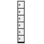 Alpine 6-Tier Steel Lockers, 72inH x 12inW x 12inD, Black/White, Pack Of 2 Lockers