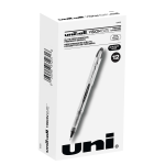 uni-ball Vision Elite Liquid Ink Rollerball Pens, Bold Point, 0.8 mm, White Barrel, Black Ink, Pack Of 12