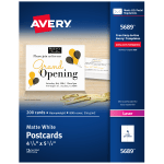 Avery Printable Postcards, 4.25in x 5.5in, White, 200 Blank Postcards For Laser Printers