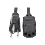 Eaton Tripp Lite Series Desktop Computer AC Power Cable, NEMA 5-15P to C13 - 10A, 125V, 18 AWG, 3 ft. (0.91 m), Black - Power cable - power IEC 60320 C13 to NEMA 5-15 (M) - AC 110 V - 3 ft - black