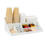 Mind Reader Anchor Collection 11 Compartment Coffee Condiment Organizer, 6 5/8inH x 6 1/2inW x 17 13/16inD, White