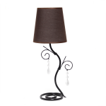 Creekwood Home Priva Metal Winding Ivy Table Lamp, 19inH, Brown Shade/Black Base