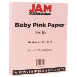 JAM Paper Color Multi-Use Printer & Copy Paper, Baby Pink, Letter (8.5in x 11in), 50 Sheets Per Pack, 28 Lb