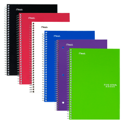 Five Star Notebook, 6in x 9 1/2in, 2 Subjects, College Ruled, 100 Sheets