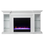 SEI Furniture Henstinger Color-Changing Fireplace, 31-3/4inH x 54-3/4inW x 15-3/4inD, White