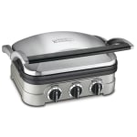 Cuisinart Griddler Multifunctional Indoor Grill, 7-1/8inH  x 11-1/2inW x 13-1/2D, Silver