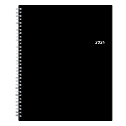 2024 Blue Sky Spanish Weekly/Monthly Planning Calendar, 8-1/2in x 11in, Solid Black, January to December 2024 , 135723