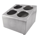 Winco Stainless Steel 4-Hole Cylinder Holder, 8inH x 10inW x 11-3/4inD, Silver