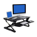 FlexiSpot M2 Height-Adjustable Standing Desk Riser With Removable Keyboard Tray, 19-3/4inH x 35inW x 23-1/4inD, Black