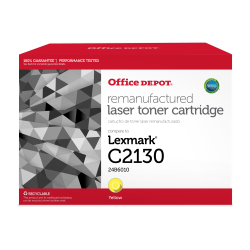 Office Depot Brand Remanufactured Yellow Toner Cartridge Replacement For Lexmark 24B6010, ODXC2130Y