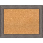 Amanti Art Cork Bulletin Board, 33in x 25in, Natural, Country Barnwood Wood Frame