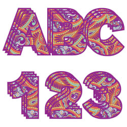 Eureka 4in Deco Letters, Positively Paisley, 184 Letters Per Pack, Set Of 3 Packs