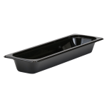 Cambro Camwear GN 1/2 Long 2in Food Pans, Black, Set Of 6 Pans