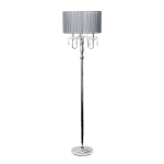 Elegant Designs Sheer Shade Floor Lamp, 61-1/2inH, Chrome/Gray