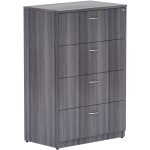 Lorell 35-1/2inW x 22inD Lateral 4-Drawer File Cabinet, Weathered Charcoal