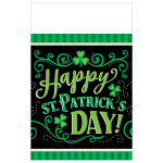 Amscan Clover Me Lucky St. Patricks Day Table Covers, 54in x 102in, Green, 3 Table Covers Per Pack, Set Of 2 Packs