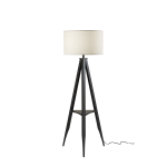 Adesso Warren Shelf Floor Lamp, 61-1/2inH, Off-White/Black