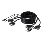 Belkin Dual DVI-D + USB A/B + Audio Combo Cable, 6ft - 6 ft KVM Cable for KVM Switch, Server, Computer, Keyboard, Mouse - Black