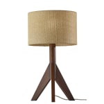 Adesso Eden Table Lamp, 23-1/2inH, Brown Shade/Walnut Base