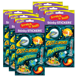 Eureka Jumbo Scented Stickers, Pizza, 12 Stickers Per Pack, Set Of 6 Packs