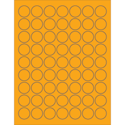 Tape Logic Labels, LL191OR, Circle, 1in, Fluorescent Orange, Case Of 6,300