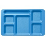 Cambro Camwear 5-Compartment Trays, 15inW, Blue, Pack Of 24 Trays