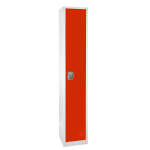 Alpine AdirOffice 1-Tier Steel Locker, 72inH x 12inW x 12inD, Red