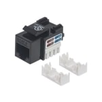 Intellinet Keystone Jack, Cat6, UTP, Punch-down, Black - Modular insert - CAT 6 - UTP - RJ-45 - black