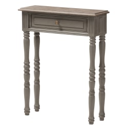 Monarch Specialties Nolan Accent Table, 24-1/2inH x 15-3/4inW x 10-1/4inD, Gray Cement/Chrome