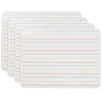 Flipside 2-Sided Dry-Erase Boards, 9in x 12in, Plain/Ruled, Pack Of 4 Boards