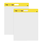 Post-it Super Sticky Easy Pads, 20in x 23in, 2 Pads, 20 Sheets/Pad, Lined, Back to School for Classrooms, Yellow