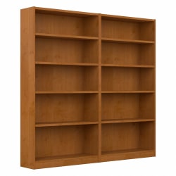 Bush Furniture Universal 72inH 5-Shelf Bookcases, Natural Cherry, Set Of 2 Bookcases, Standard Delivery