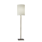 Adesso Liam Floor Lamp, 60-1/2inH, Light Beige Shade/Antique Brass