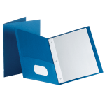 Oxford Twin-Pocket Portfolio With Fasteners, Medium Blue, Pack Of 10