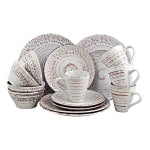 Elama 16-Piece Stoneware Dinnerware Set, Malibu Sands