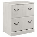 Bush Furniture Saratoga 26-6/7inW x 19-2/5inD Lateral 2-Drawer File Cabinet, Linen White Oak, Standard Delivery