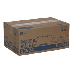 Pacific Blue Basic by GP PRO Single-Fold 1-Ply Paper Towels, 100% Recycled, Brown, Pack Of 4000 Sheets