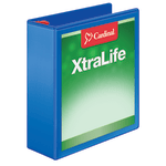 Cardinal XtraLife Locking Slant-D Ring 3-Ring Binder, 3in D-Rings, Blue