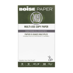 Boise X-9 Multi-Use Printer & Copy Paper, White, Legal (8.5in x 14in), 500 Sheets Per Ream, 20 Lb, 92 Brightness