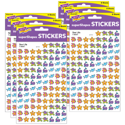 Trend superShapes Stickers Value Packs, Star Smiles, 2,500 Stickers Per Pack, Set Of 3 Packs