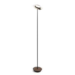 Koncept Royyo LED Floor Lamp, 45-1/2inH, Matte Black Body/Oiled Walnut Base