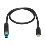 Tripp Lite USB C to USB Type B Cable USB Type C 3.1 Gen 2, 10 Gbps M/M 20in - First End: 1 x Type B Male USB - Second End: 1 x Type C Male USB - 10 Gbit/s - Nickel Plated Connector - Gold Plated Contact - Black