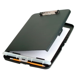 OIC Slim Form Holder Storage Clipboard Box, Charcoal/Gray