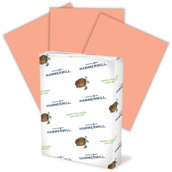 Hammermill Colors Copy Paper, Salmon, Letter (8.5in x 11in), 5000 Sheets Per Case, 20 Lb