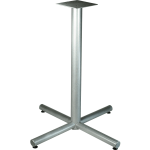 Lorell Hospitality 42in Bistro-Height Tabletop X-leg Base - Metallic Silver X-shaped Base - 40.75in Height x 36in Width - Assembly Required - 1 Each