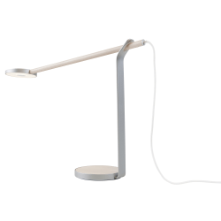 Koncept Gravy LED Desk Lamp, 13-3/8inH, Silver/Maple